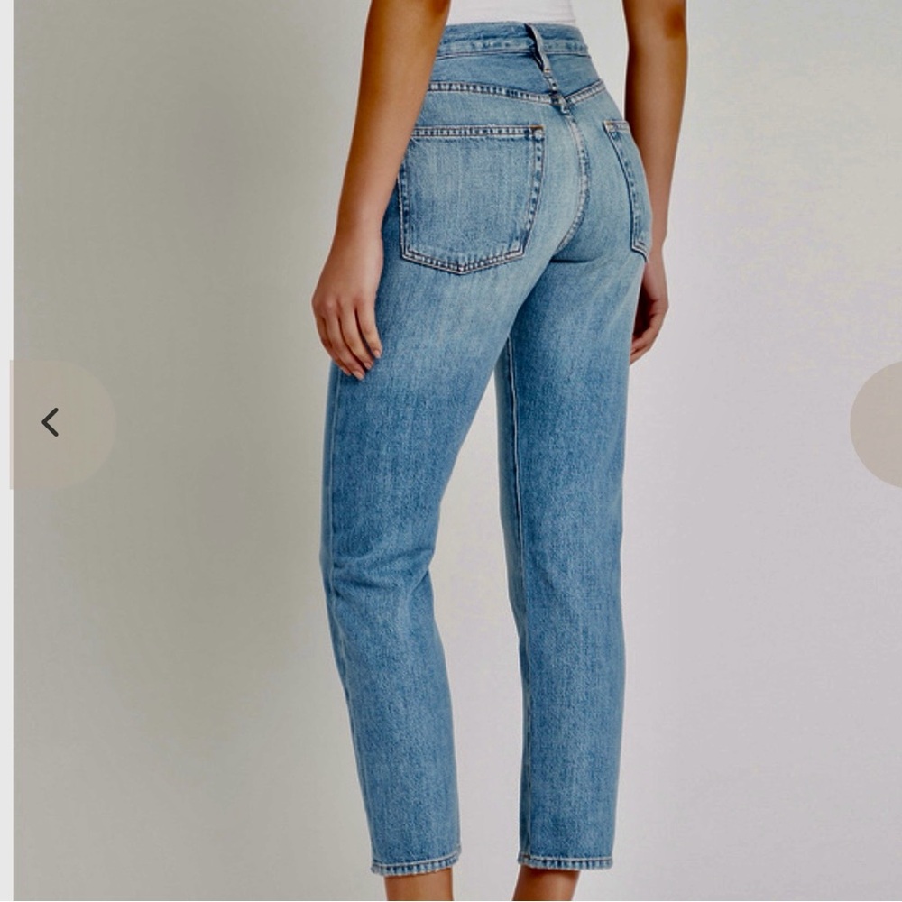 Frame Denim Le Original high rise Light Blue distressed cropped Jeans size 24 - Picture 2 of 16